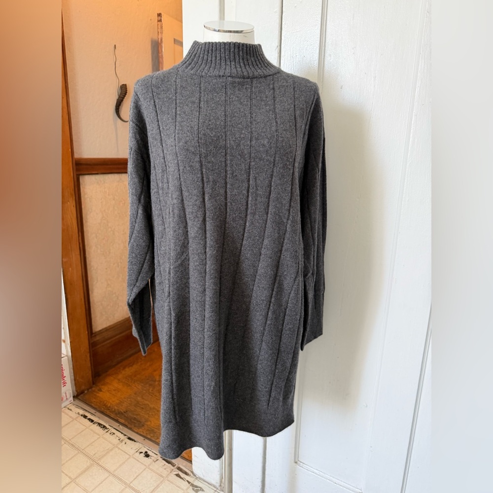 Eileen Fisher Grey 💯 Cashmere Sweater Tunic NWOT
